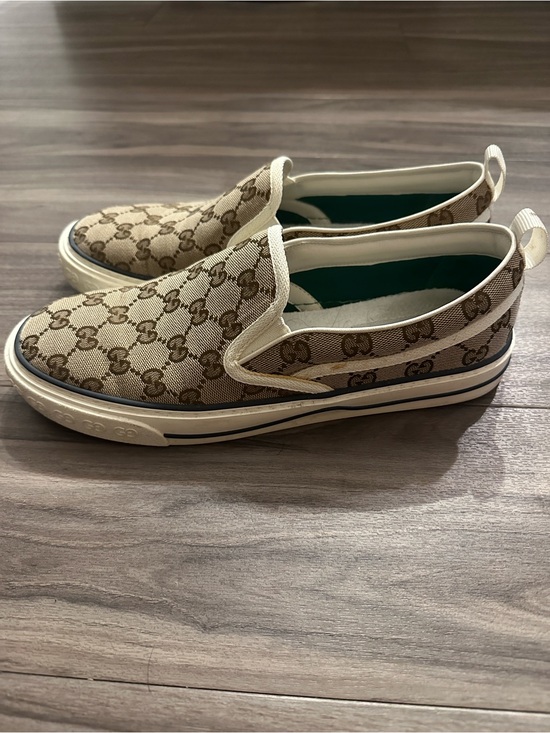 Gucci Other - Gucci Brown Beige GG Canvas Slip-On Sneakers